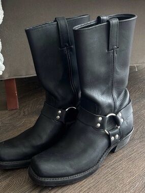 Frye 12r Black Motorcycle boots